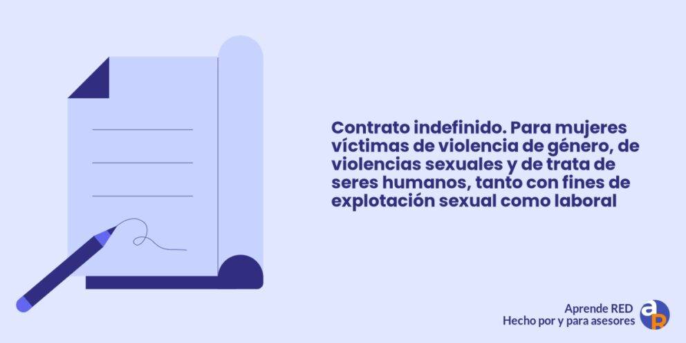 Contrato indefinido. Para mujeres víctimas de violencia de género