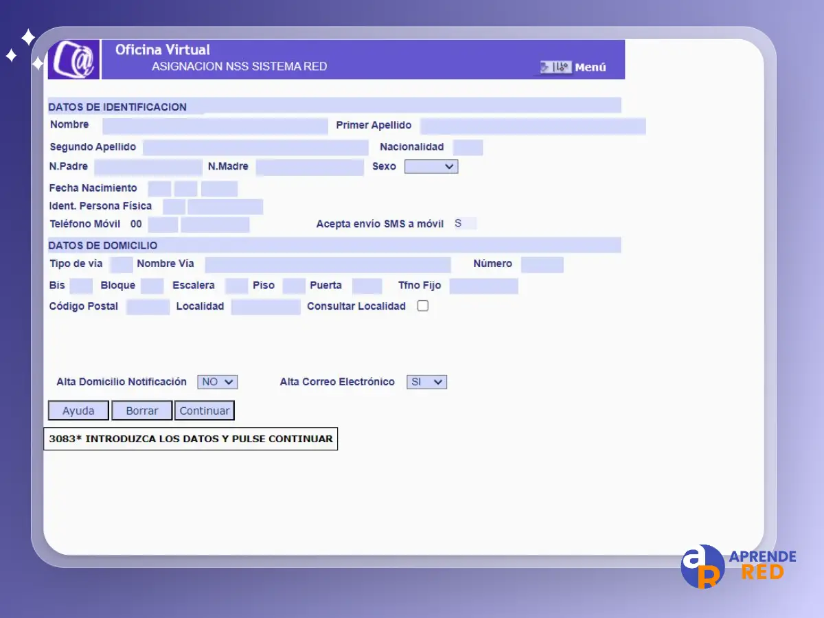 Paso 3. Asignación NSS Sistema RED